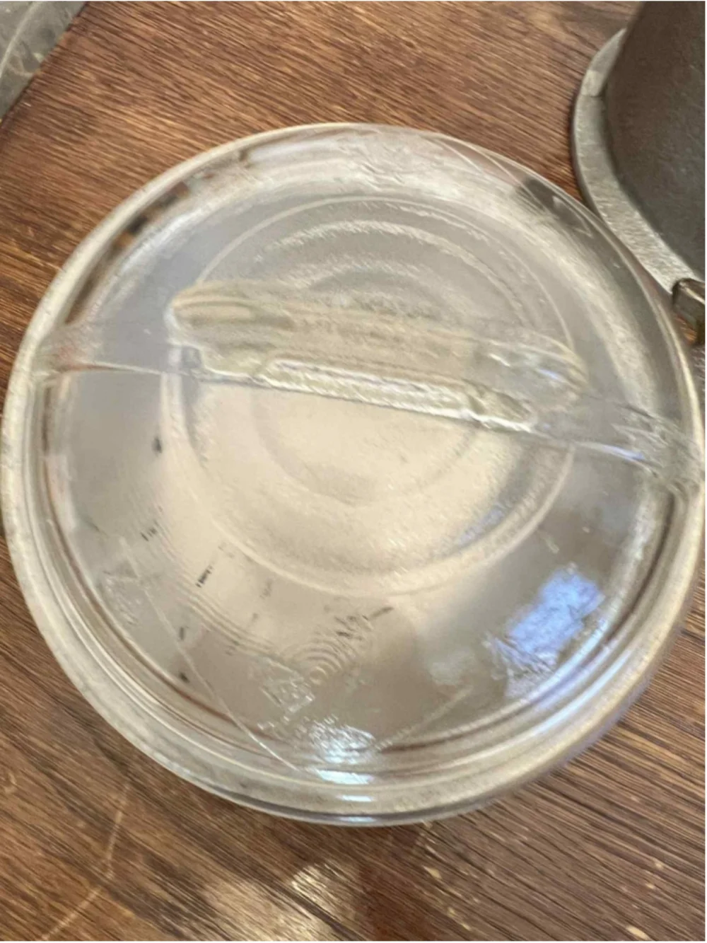 Guardian Service 3 Pc Casserole Lot Etched Glass Lids Round Triangular Hammered